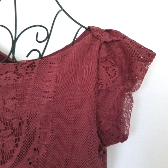 Pinky Ruched Waist Lace Overlay Dress - Picture 7 of 14